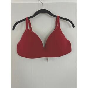 Victoria's Secret Red Underwire Bra, Size 38D, Adjustable Straps
